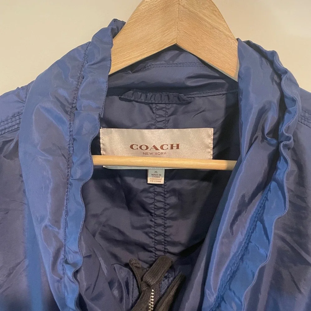Coach Anorak Windbreaker Jacket XL Navy Blue Utility
